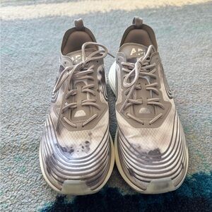 Gray tie dye APL Streamline sneakers